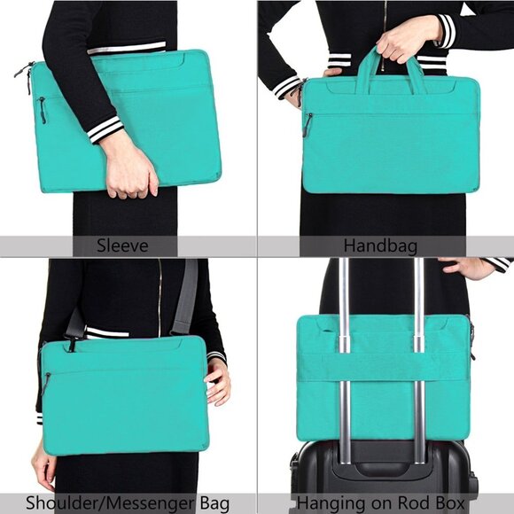 Laptop Sleeve Messenger Bag 11–15.6” Water Resistant Shoulder Work Travel Case - Picture 5 of 9